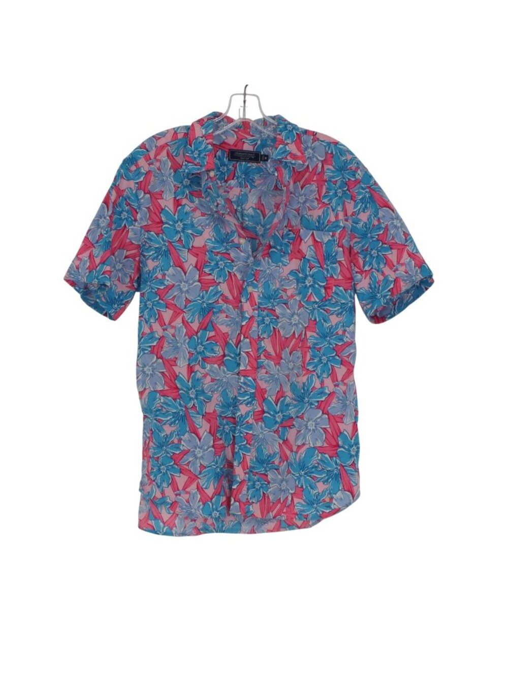 7 Vineyard Vines Floral Hawaiian Short Sleeve Button-Up Men Shirt M Cotton Blend